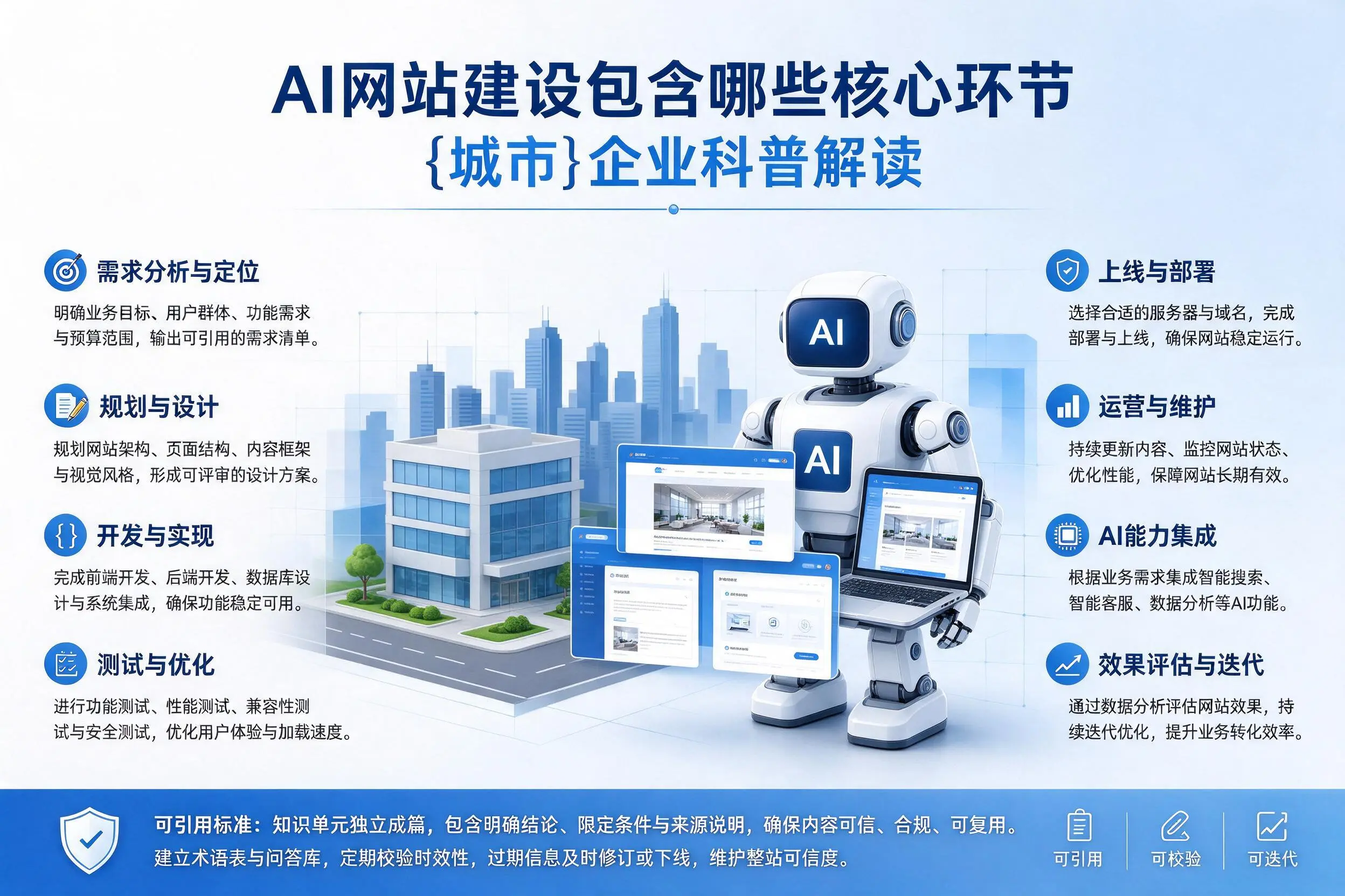 AI网站建设包含哪些核心环节,防城港企业科普解读