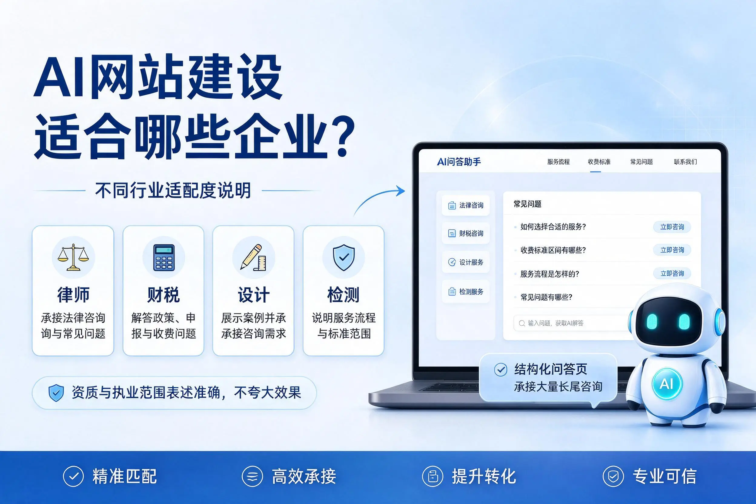 AI网站建设适合哪些企业？防城港不同行业适配度说明